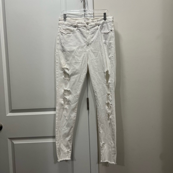 Good American Denim - Good American White Distressed Good Legs Jeans Size 16 US